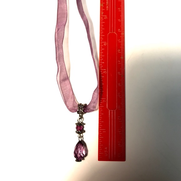 Purple Teardrop Pendant Necklace - Picture 4 of 4